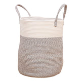 Maxbell Soft Blanket Holder Bin Woven Baskets for Storage for Living Room, Playroom white gray