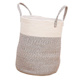 Maxbell Soft Blanket Holder Bin Woven Baskets for Storage for Living Room, Playroom white gray