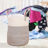 Maxbell Soft Blanket Holder Bin Woven Baskets for Storage for Living Room, Playroom white gray