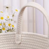 Maxbell Soft Blanket Holder Bin Woven Baskets for Storage for Living Room, Playroom white brown