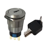 Max Maxb 19mm Key Switch ON/OFF Metal Rotary Security Lock Key Selector +Keys 1NO+1NC