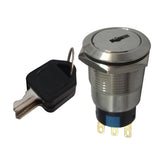 Max Maxb 22mm Stainless Steel ON/OFF Electronic Key Switch Lock with 2 Keys 1NO+1NC
