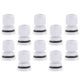Max 10Pcs Waterproof IP68 Nylon Cable Gland Joints White Cord Connector PG 11