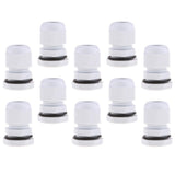 Max 10Pcs Waterproof IP68 Nylon Cable Gland Joints White Cord Connector PG 11
