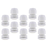 Max 10Pcs Waterproof IP68 Nylon Cable Gland Joints White Cord Connector PG 16