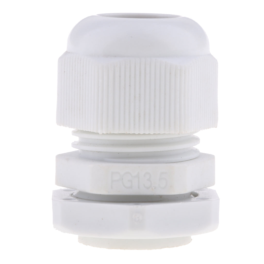 Max 10Pcs Waterproof IP68 Nylon Cable Gland Joints White Cord Connector PG 16