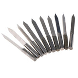 Max 10 Pieces 4mm Wood Milling Carving Cutter Flat Knife Carved 35 Degree 0.4mm