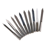 Max 10 Pieces 4mm Wood Milling Carving Cutter Flat Knife Carved 35 Degree 0.4mm