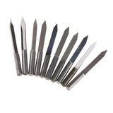 Max 10 Pieces 4mm Wood Milling Carving Cutter Flat Knife Carved 35 Degree 0.4mm