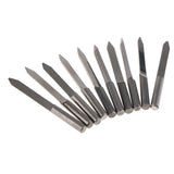 Max 10 Pieces 4mm Wood Milling Carving Cutter Flat Knife Carved 35 Degree 0.5mm