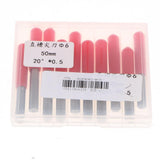Max 10 Pcs Engraving Carving Cutter Computer Carved Tool 50mm 25mm 20degree 0.5