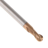 Max HRC55 Tungsten Carbide Coated Ball Nose End Mill CNC Tool Radius 2mm
