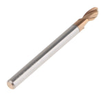 Max HRC55 Tungsten Carbide Coated Ball Nose End Mill CNC Tool Radius 2mm