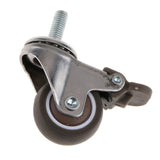 Max Heavy Duty Rubber Screw Brake Universal Mute Wheel Industrial Caster 1.5 inch