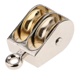 Max Fixed Eye Pulley Sheave Rigging Hoist Rope Hanging Lifting Double Wheel 13mm