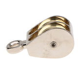 Max Fixed Eye Pulley Sheave Rigging Hoist Rope Hanging Lifting Double Wheel 40mm