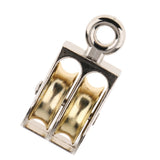 Max Fixed Eye Pulley Sheave Rigging Hoist Rope Hanging Lifting Double Wheel 40mm