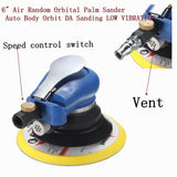 Max 6'' Air Random Orbital Sander Pneumatic Disc Polisher Grinding Sanding Tool