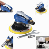 Max 6'' Air Random Orbital Sander Pneumatic Disc Polisher Grinding Sanding Tool