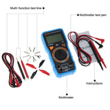 Max AN819A LCD Digital Multimeter Voltmeter Ammeter Ohmmeter with Test Leads Blue
