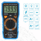 Max AN819A LCD Digital Multimeter Voltmeter Ammeter Ohmmeter with Test Leads Blue