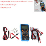 Max AN819A LCD Digital Multimeter Voltmeter Ammeter Ohmmeter with Test Leads Blue