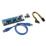 Max VER006C 1x To 16x GPU Extender Riser Card 6 PIN SATA Adapter Cable USB 3.0