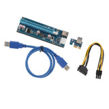 Max VER006C 1x To 16x GPU Extender Riser Card 6 PIN SATA Adapter Cable USB 3.0