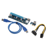 Max VER006C 1x To 16x GPU Extender Riser Card 6 PIN SATA Adapter Cable USB 3.0