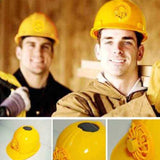 Maxbell Solar Powered Safety Helmet Work Cap Hat Head Protect with Cooling Fan Yellow