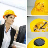 Maxbell Solar Powered Safety Helmet Work Cap Hat Head Protect with Cooling Fan Yellow