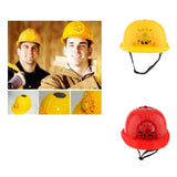 Maxbell Solar Powered Safety Helmet Work Cap Hat Head Protect with Cooling Fan Yellow