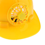 Maxbell Solar Powered Safety Helmet Work Cap Hat Head Protect with Cooling Fan Yellow