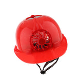 Maxbell Solar Powered Safety Helmet Work Cap Hat Head Protect with Cooling Fan Red