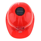 Maxbell Solar Powered Safety Helmet Work Cap Hat Head Protect with Cooling Fan Red