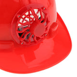 Maxbell Solar Powered Safety Helmet Work Cap Hat Head Protect with Cooling Fan Red