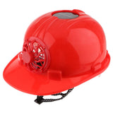 Maxbell Solar Powered Safety Helmet Work Cap Hat Head Protect with Cooling Fan Red