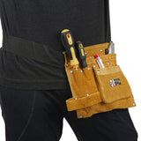 Maxbell Artificial Leather Tool Belt-Suede Leather Working Tool Pouch Welder Pockets