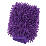 Max Microfiber Car Wash Washing Cleaning Glove Dual Sided Chenille Glove Purple