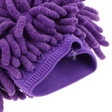 Max Microfiber Car Wash Washing Cleaning Glove Dual Sided Chenille Glove Purple