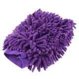 Max Microfiber Car Wash Washing Cleaning Glove Dual Sided Chenille Glove Purple