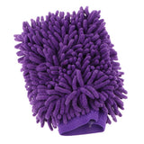 Max Microfiber Car Wash Washing Cleaning Glove Dual Sided Chenille Glove Purple