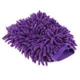 Max Microfiber Car Wash Washing Cleaning Glove Dual Sided Chenille Glove Purple
