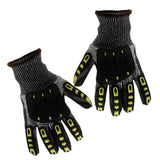 Max Cut Impact Resistant Work Safety Gloves Anti-impact High Visibility Mitts Black