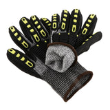 Max Cut Impact Resistant Work Safety Gloves Anti-impact High Visibility Mitts Black