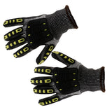 Max Cut Impact Resistant Work Safety Gloves Anti-impact High Visibility Mitts Black