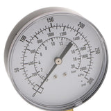 Max 1/4 in Side Mount 0-2000kpa,0-300psi,0-20bar Air Pressure Gauge Metal TS-Y90