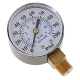 Max 1/8In NPT Side Mount 0-200psi/0-14bar Air Pressure Gauge Tester Meter TS-Z54