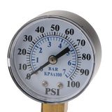 Max 1/8In NPT Side Mount 0-200psi/0-14bar Air Pressure Gauge Tester Meter TS-Z54