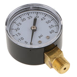Max 1/4In NPT Side Mount 0-200psi,0-60psi Air Pressure Gauge Tester TS-50-60PSI